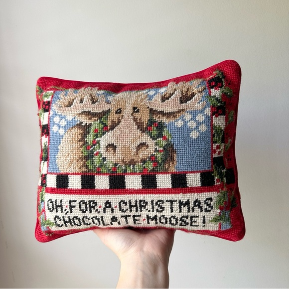 Vintage Needlepoint Pillow - Picture 1 of 9